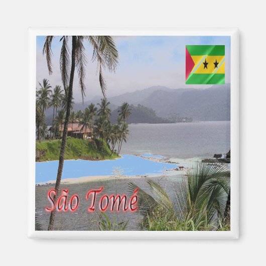 Aimant zST003 SAO TOME', Panorama, Afrique, Réfrigérateur (Devant)