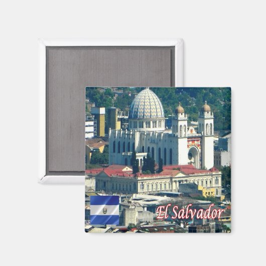 Aimant zSV005 EL SALVADOR, Cathédrale, Amérique, Frigo (Recto/Verso)