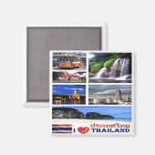 Aimant zTH006 j'aime THAILAND potpourri, Asie, Fridge (Recto/Verso)