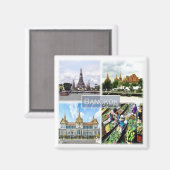Aimant zTH009 collage de BANGKOK, Thaïlande, Asie, Fridge (Recto/Verso)