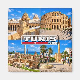 Aimant zTN018 TUNISIA, Mosaic, Africa, Fridge