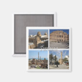 Aimant zTN018 TUNISIE, Mosaïque, Afrique, Frigo (Recto/Verso)