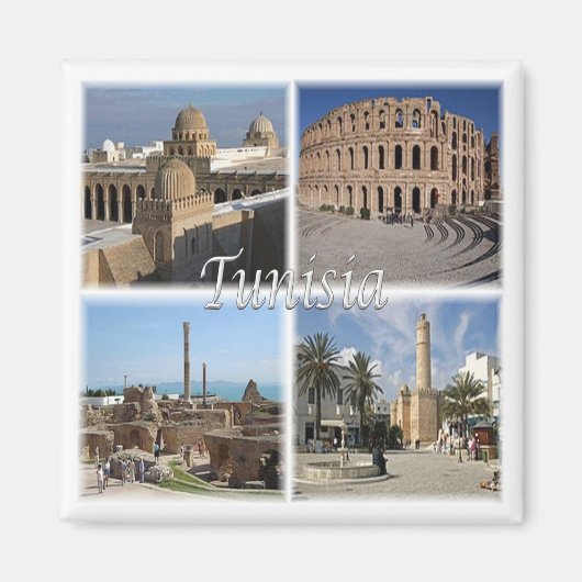 Aimant zTN018 TUNISIE, Mosaïque, Afrique, Frigo (Devant)