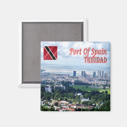 Aimant zTT004 TRINIDAD, Port d'Espagne, Frigo (Recto/Verso)