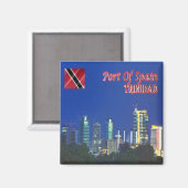 Aimant zTT005 TRINIDAD, Skyline, Port d'Espagne, Frigo (Recto/Verso)