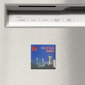 Aimant zTT005 TRINIDAD, Skyline, Port d'Espagne, Frigo (In Situ (Lave-vaisselle))