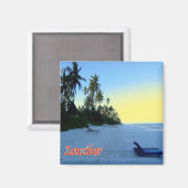 Aimant zTZ013 ZANZIBAR, plage de la côte Est, Tanzanie, r (Recto/Verso)