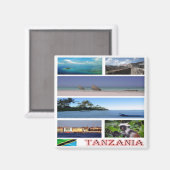 Aimant zTZ014 TANZANIE, Mosaïque, Afrique, Frigo (Recto/Verso)