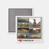 Aimant zUA003 ODESSA I LOVE, Ukraine, Europe, Fridge Ma (Recto/Verso)