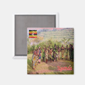 Aimant zUG003 OUGANDA, Batwa, Afrique, Réfrigérateur (Recto/Verso)