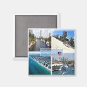 Aimant zUS022 FORT LAUDERDALE, Mosaïque, Floride, Réfrigé (Recto/Verso)