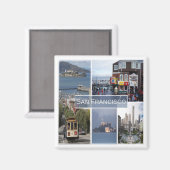 Aimant zUS031 SAN FRANCISCO, Mosaic, Californie, Fridge (Recto/Verso)