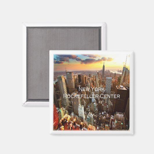 Aimant zUS034 ROCKEFELLER CENTER, New York, réfrigérateur (Recto/Verso)