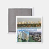 Aimant zUS038 MIAMI, FLORIDE, Mosaïque, Amérique, Frigo (Recto/Verso)