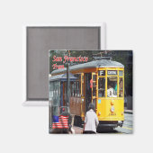 Aimant zUS059 SAN FRANCISCO, Carré Alamo, Tram, Réfrigéra (Recto/Verso)