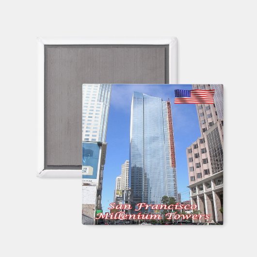 Aimant zUS060 SAN FRANCISCO, tour Millenium, réfrigérateu (Recto/Verso)