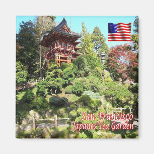 Aimant zUS064 SAN FRANCISCO, Jardin de thé japonais, Réfr
