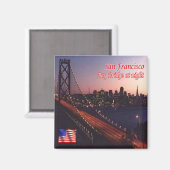 Aimant zUS081 SAN FRANCISCO, Bay Bridge at Night, Fridge (Recto/Verso)
