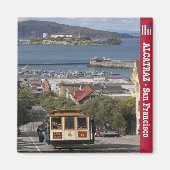 Aimant zUS083 SAN FRANCISCO, Alcatraz, Téléphérique, Réfr (Devant)