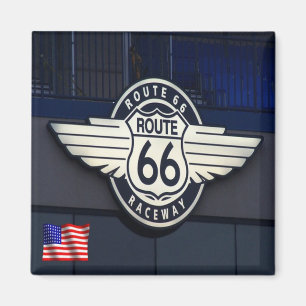 Aimant zUS088 ROUTE 66, Raceway, America, Fridge