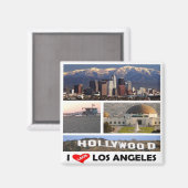 Aimant zUS169 LOS ANGELES I Love, Mosaic, Frigo (Recto/Verso)