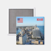 Aimant zUS187 MIAMI, Floride, Panorama, Amérique, Réfrigé (Recto/Verso)