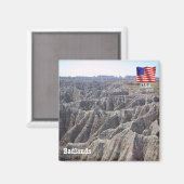 Aimant zUS189 BADLANDS, Dakota du Sud, Amérique, Réfrigér (Recto/Verso)