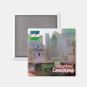 Aimant zUZ007 SAMARKAND, Mosquée Bibi-Khanym, Réfrigérate (Recto/Verso)