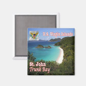 Aimant ZVI011 ST. JOHN, Trunk Bay, Iles Viegin, Réfrigéra (Recto/Verso)