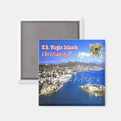 Aimant zVI013 ÎLES VIRGIN, Christiansted, Réfrigérateur (Recto/Verso)