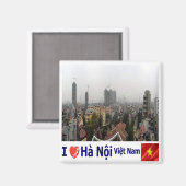 Aimant zVN008 HANOI I Love, Vietnam, Skyline, Frigo (Recto/Verso)
