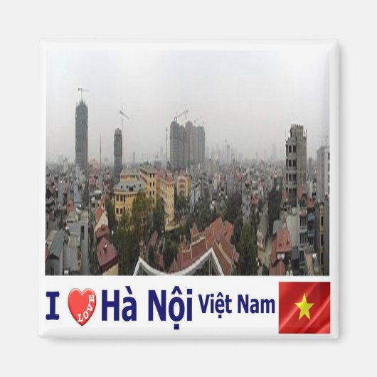 Aimant zVN008 HANOI I Love, Vietnam, Skyline, Frigo (Devant)
