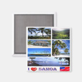 Aimant ZWS003 SAMOA I LOVE, Mosaïque, Océanie, Réfrigérat (Recto/Verso)