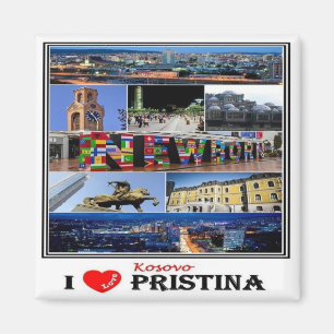 Aimant zXK003 PRISTINA "I Love, Kosovo, Europe, Fridge