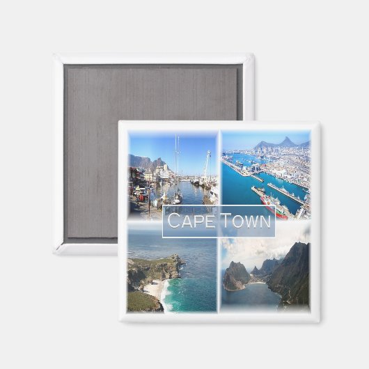 Aimant zZA031 CAPE TOWN, Afrique du Sud, Fridge (Recto/Verso)