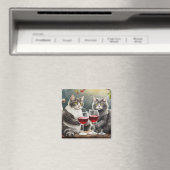 Aimants Chats cools boivent du vin ! (In Situ (Lave-vaisselle))