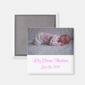 Aimants d'annonce de naissance de petite fille (Recto/Verso)