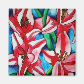 Aimants d'art de fleurs de jour lily rose vif (Devant)