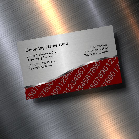 Aimants de carte de visite pour comptable CPA