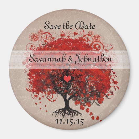 Aimants de date de sauvegarde d'arbre de feuille d (Devant)