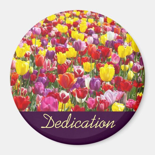 Aimants de dédicace Fleurs de Tulipe de Printemps (Devant)