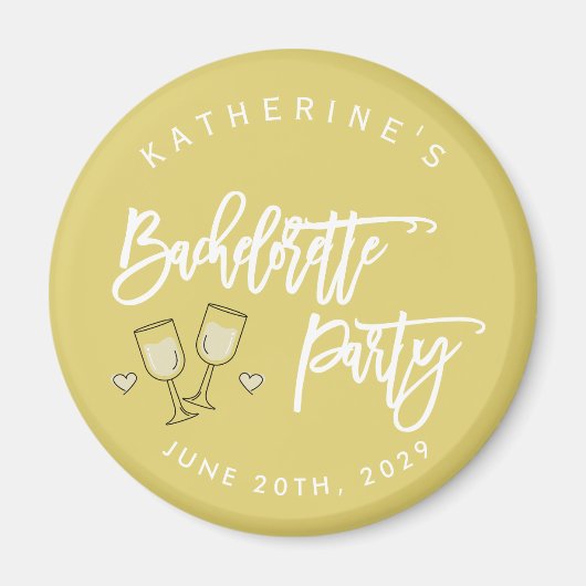 Aimants de fête de bachelorette jaune Citrus d'Île (Devant)