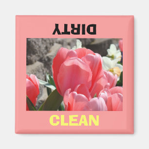 Aimants de lave-vaisselle Fleurs de Tulipes Roses