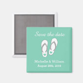 Aimants de mariage à save the date slipper de plag (Recto/Verso)