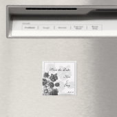 Aimants de mariage Fleur Élégante Grise (In Situ (Lave-vaisselle))