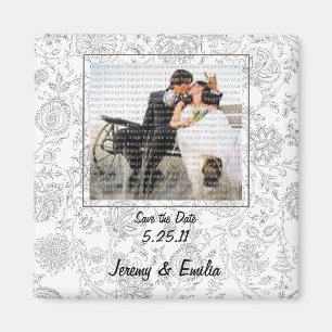 Aimants de mariage Fleurs Grises