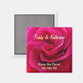 Aimants de mariage Fleurs Rose Rose Favors (Recto/Verso)