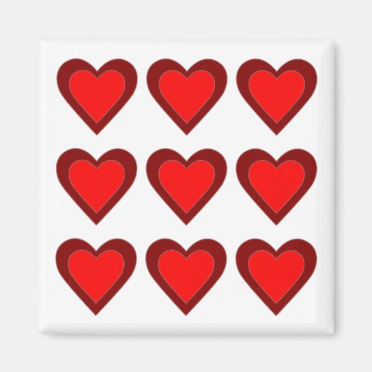 Aimants de mariage rouges de la Saint-Valentin Cœu (Devant)