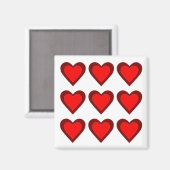 Aimants de mariage rouges Saint-Valentin cœurs d'a (Recto/Verso)