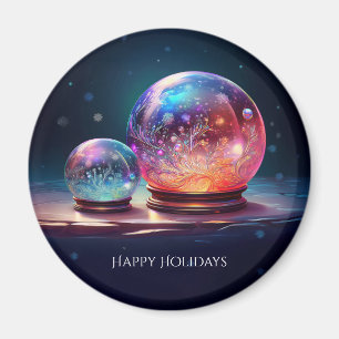 Aimants de Noël Boules de Neige en Cristal